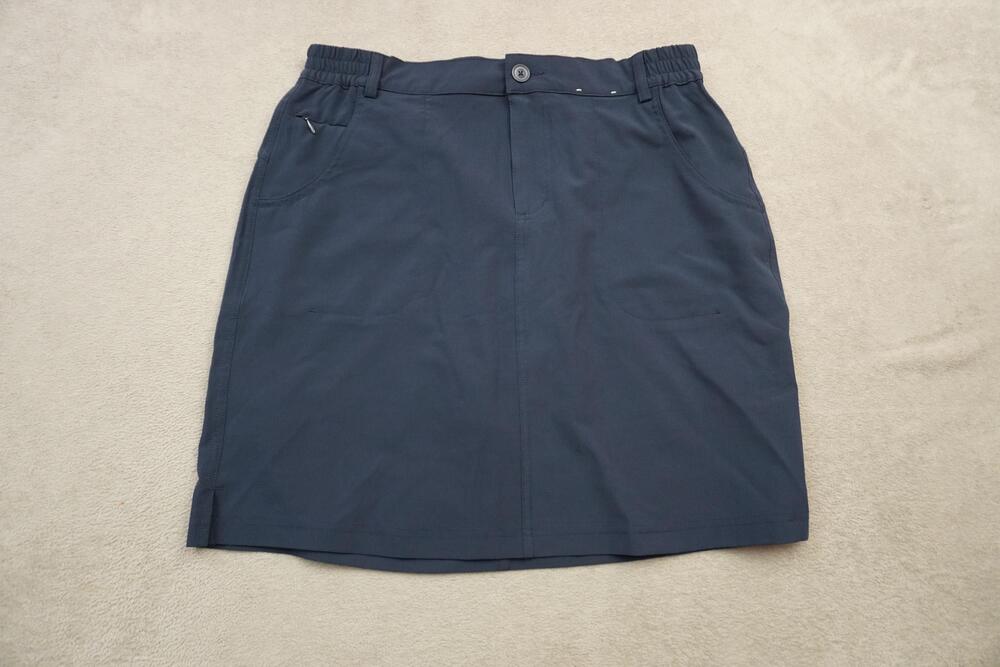 Tilley Skort Womens M Blue Hiking Athletic Skirt Shorts Lined Pockets Travel